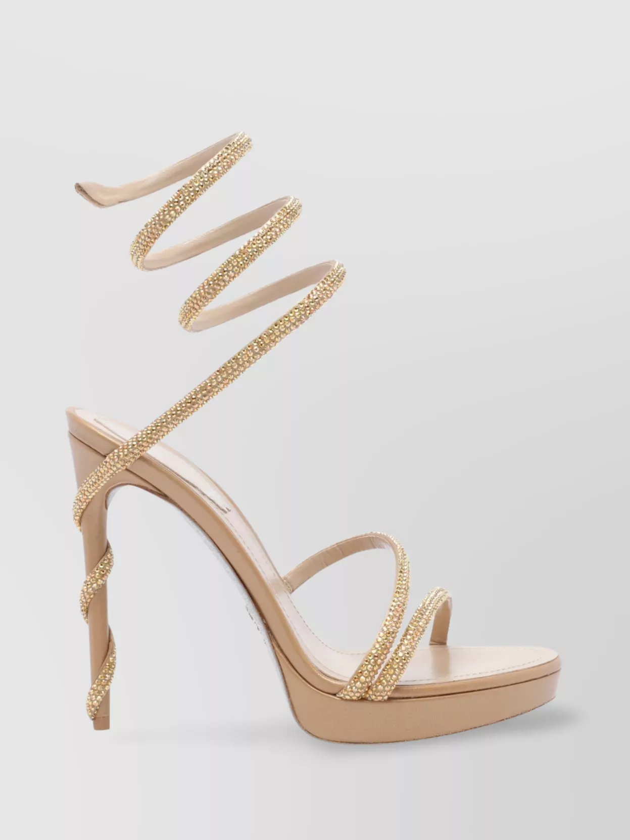 René Caovilla Crystal Embellished Heel Sandals