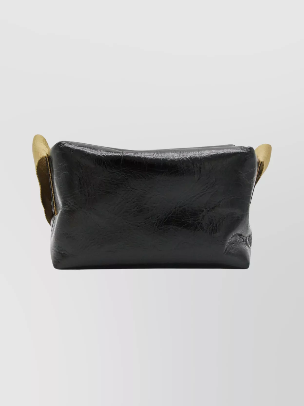 Uma Wang Textured Leather Shoulder Bag With Adjustable Strap In Black
