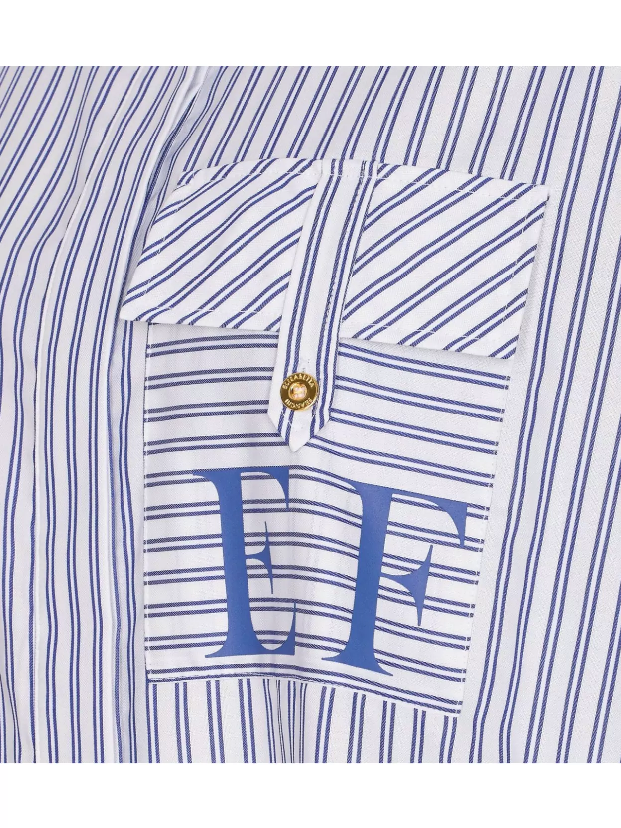 Elisabetta Franchi Striped Button-Down Collar Shirt With Chest Pocket