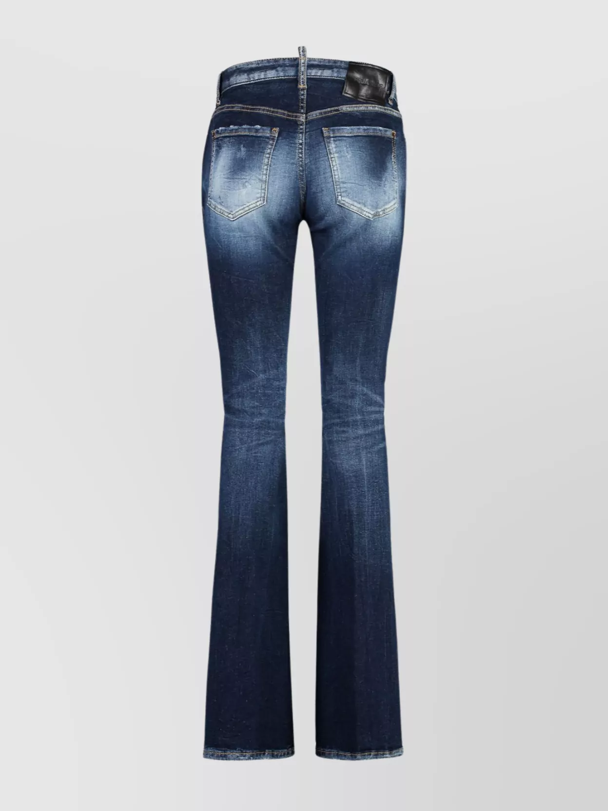 Dsquared2 Faded Wash Denim Trousers With Contrast Stitching