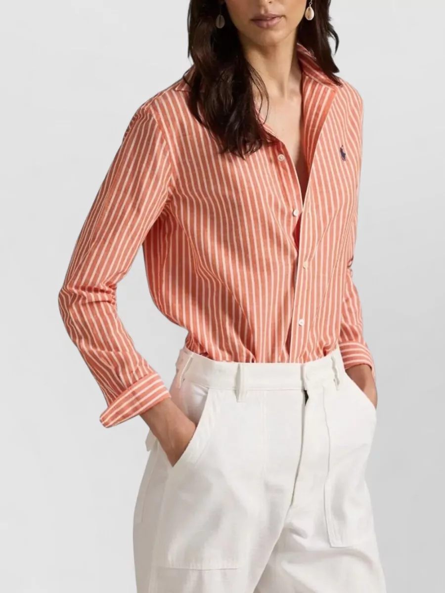 Polo Ralph Lauren Cotton Shirt Striped Long Sleeves Collar