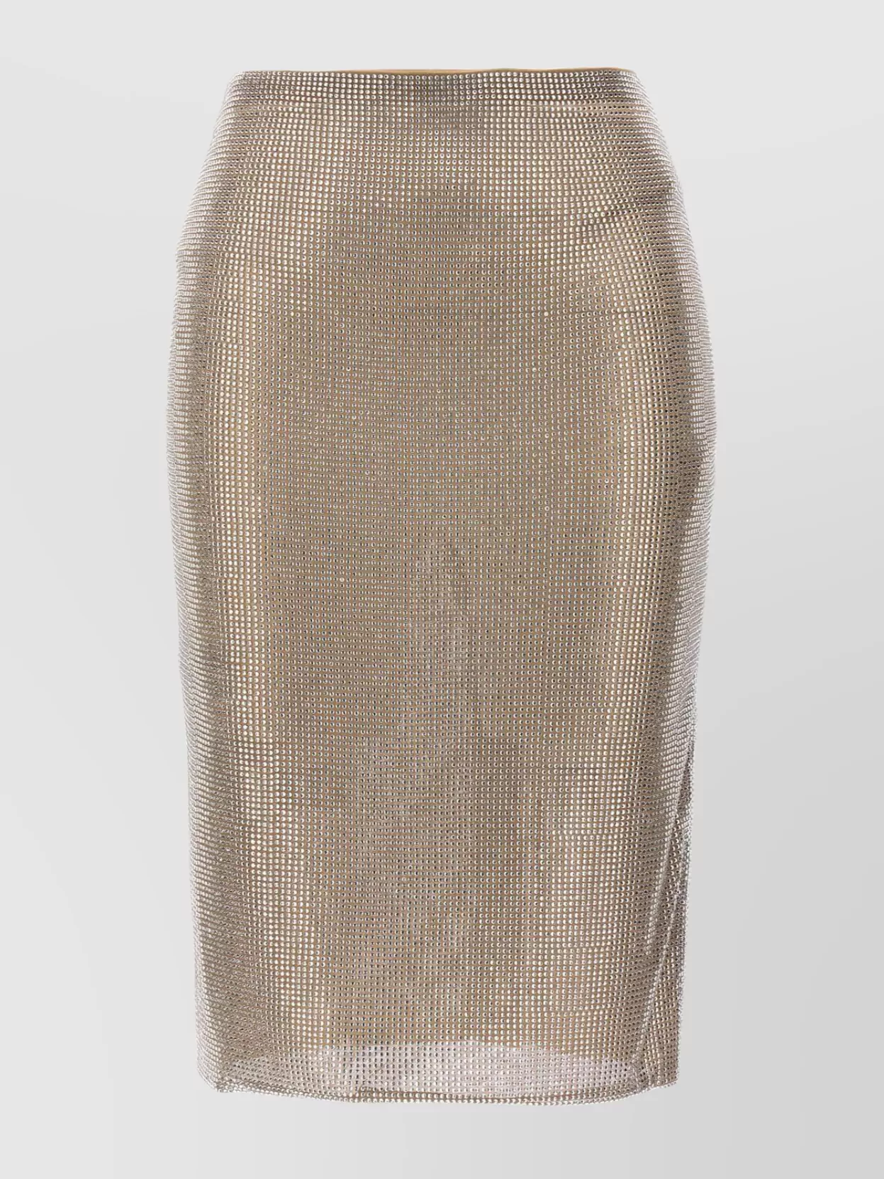 Giuseppe Di Morabito High-waisted Metallic Knee-length Slim Fit Skirt In Gray