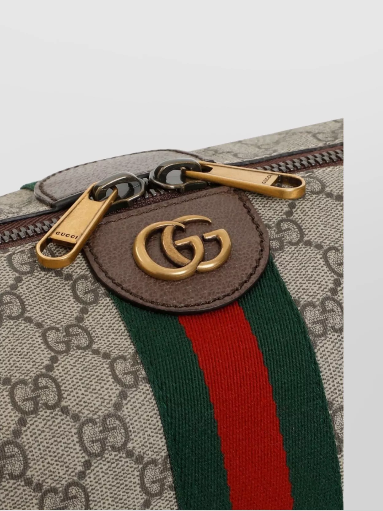 Gucci Monogrammed Travel Bag With Web Stripe Detail