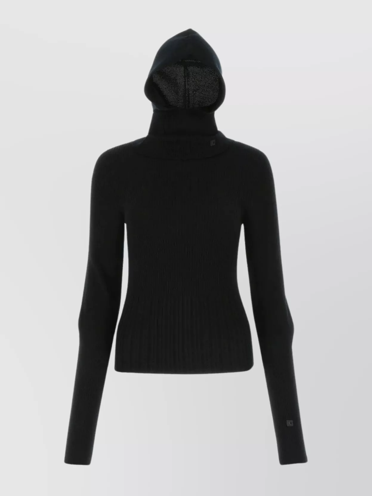 Shop Low Classic Wool Sweater With Detachable Leather Balaclava