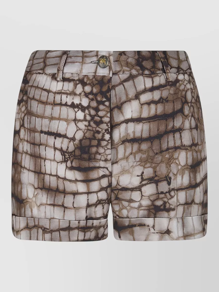 Elisabetta Franchi Printed relaxed-fit tailored shorts