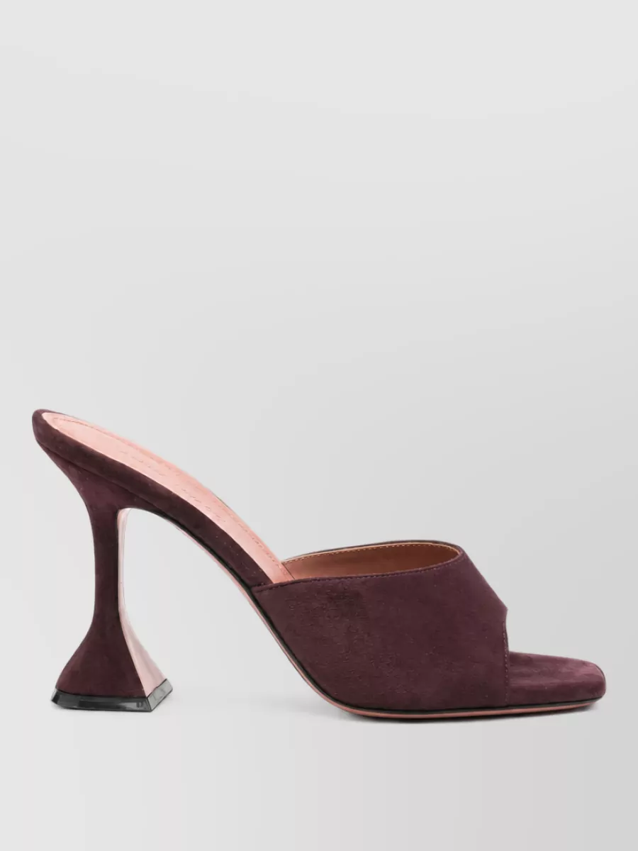 Amina Muaddi Suede Leather Mules
