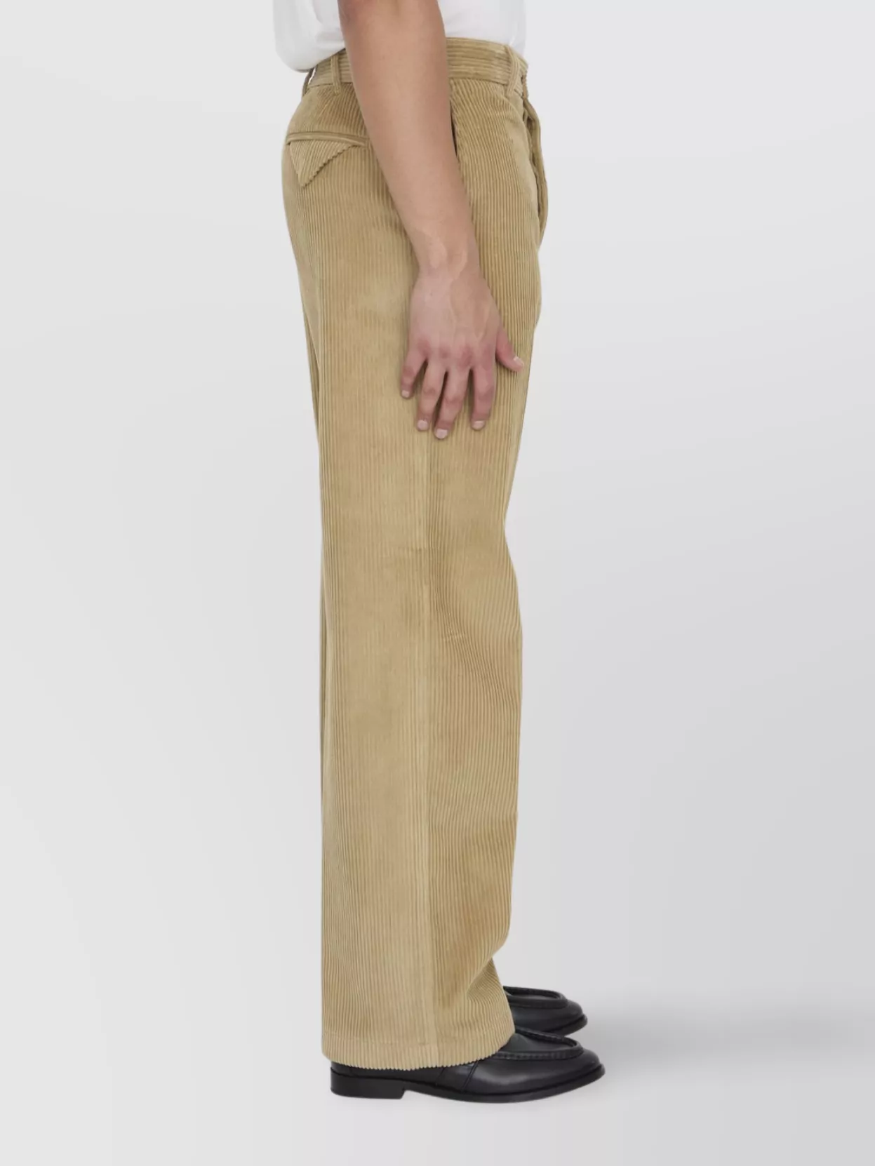 Bottega Veneta Straight-Leg Corduroy Trousers With Rear Pocket Flap
