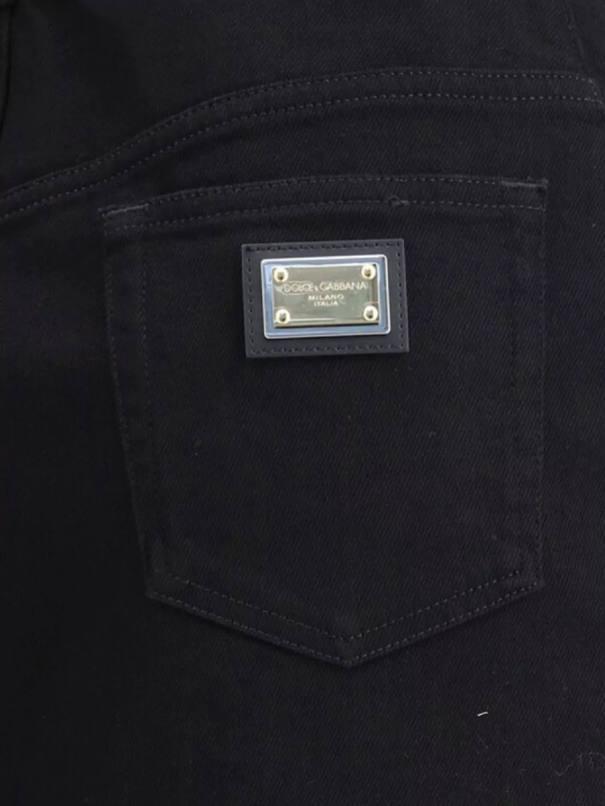 Dolce & Gabbana High-waisted Denim Midi Skirt With Back Pockets In Black
