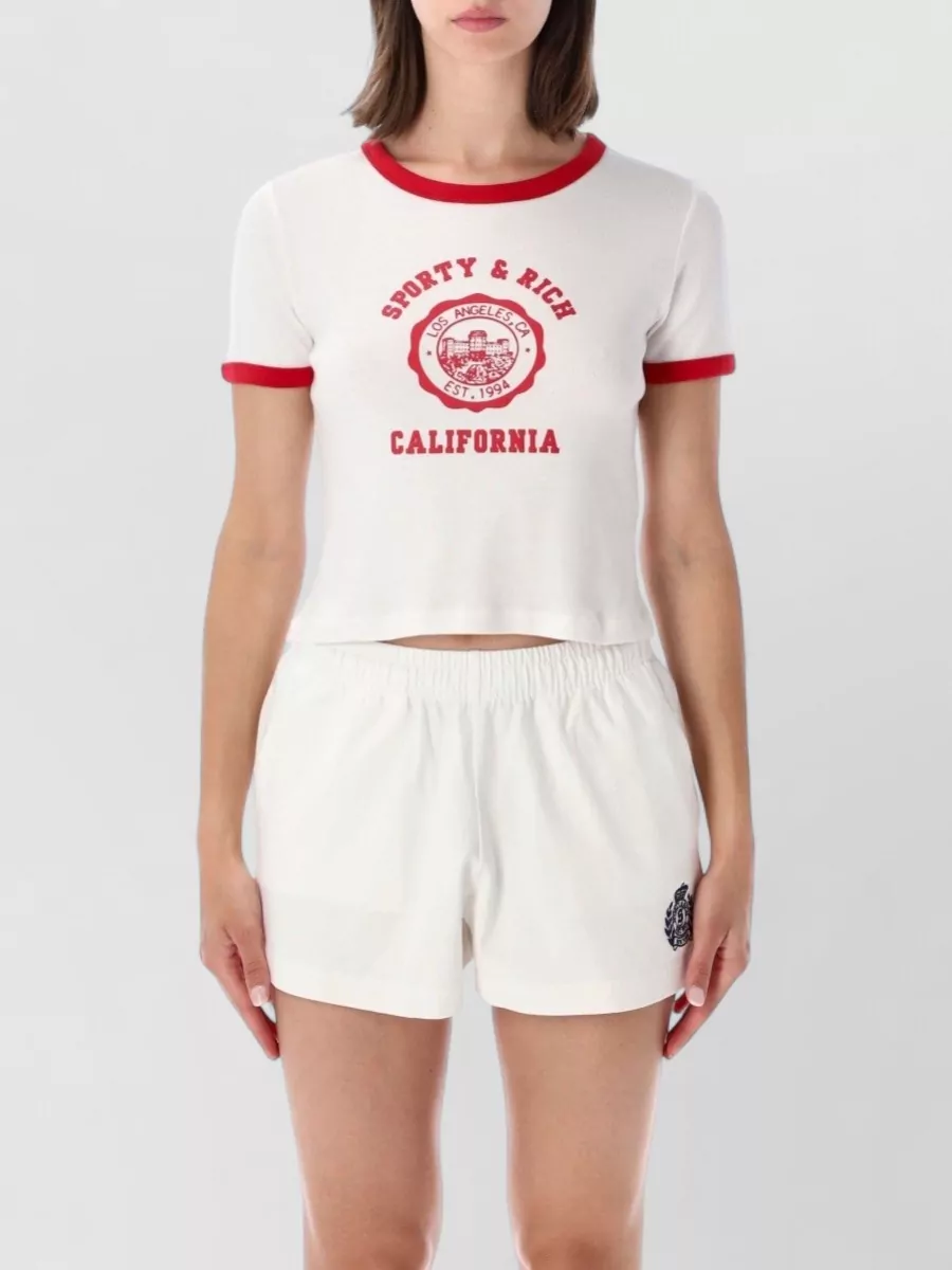 Sporty & Rich Cotton Printed Short-Sleeve T-Shirt