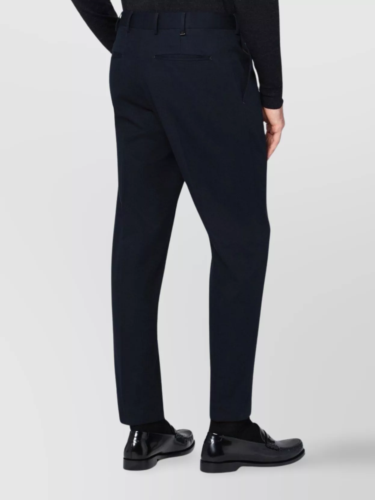 Pt Torino Cotton Trousers With Belt Loops And Pockets In Black