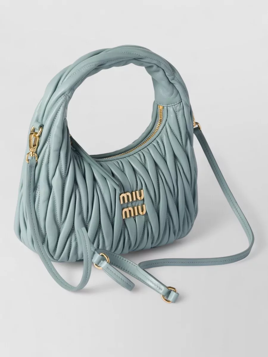 Miu Miu Crossbody Bag Detachable Strap Gold Tone Hardware