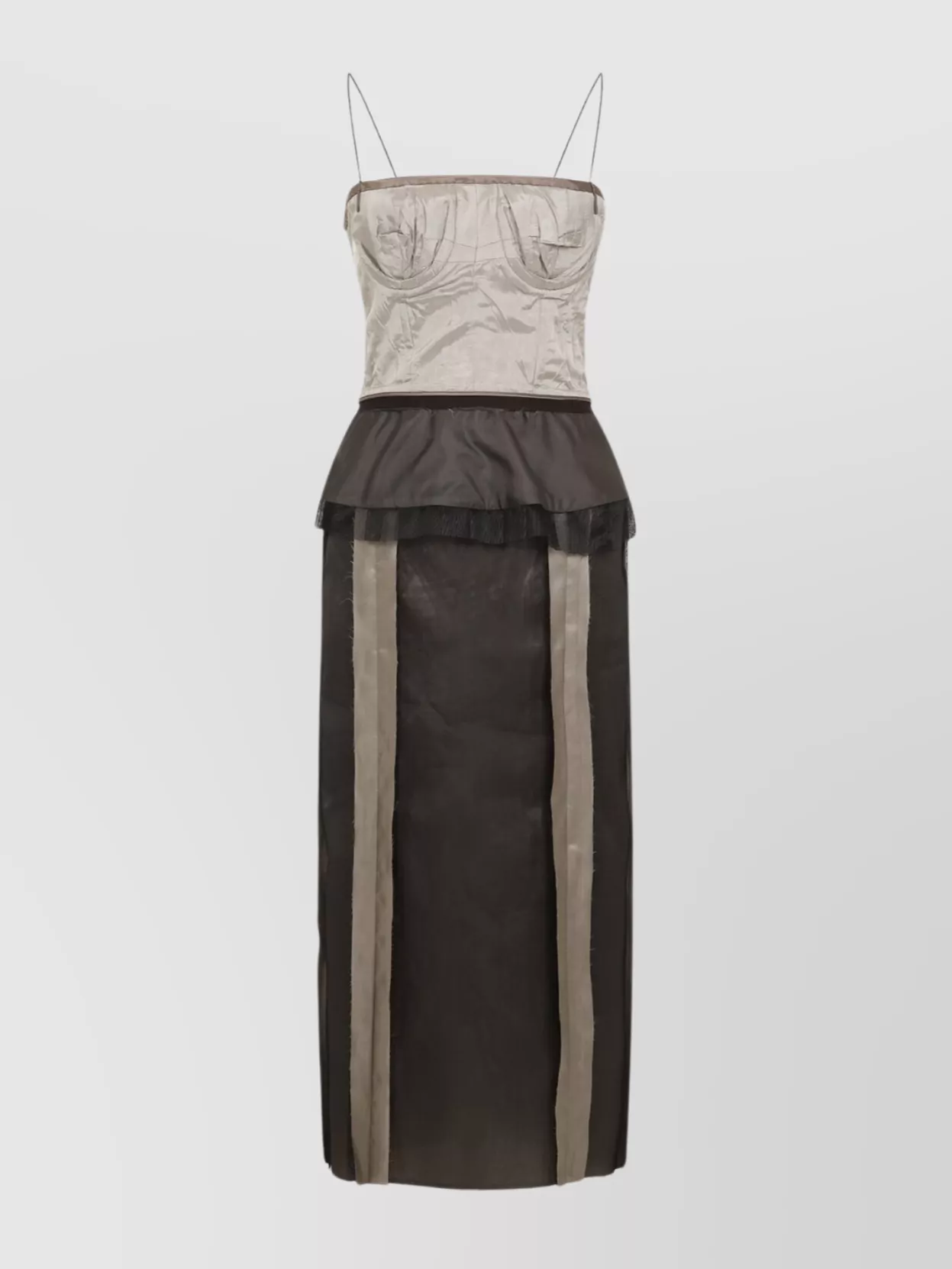 パーティードレス Maison Margiela S51DD0025.MTN057 Dresses Maison Margiela Pure silk midi dress with organza peplum