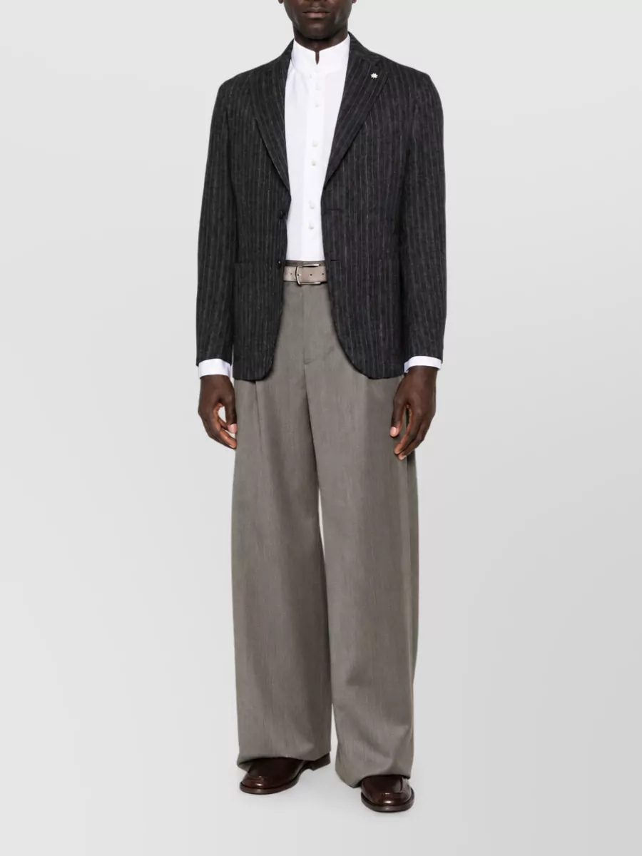 Emporio Armani Virgin Wool Wide-Leg Trousers