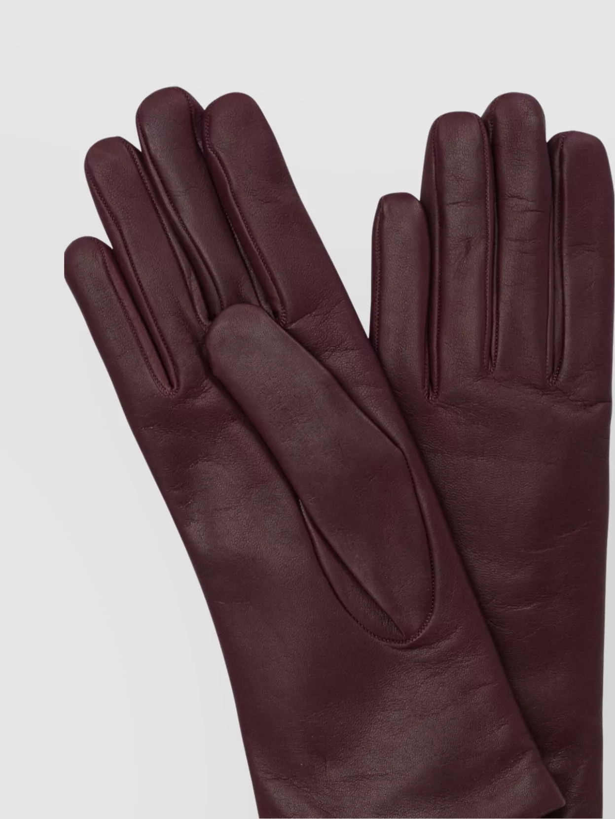 Restelli Full Finger Leather Cashmere Gloves With Smooth Texture In Red