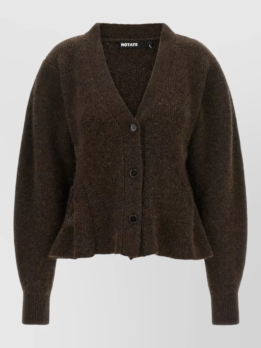 Rotate Birger Christensen ribbed peplum cardigan