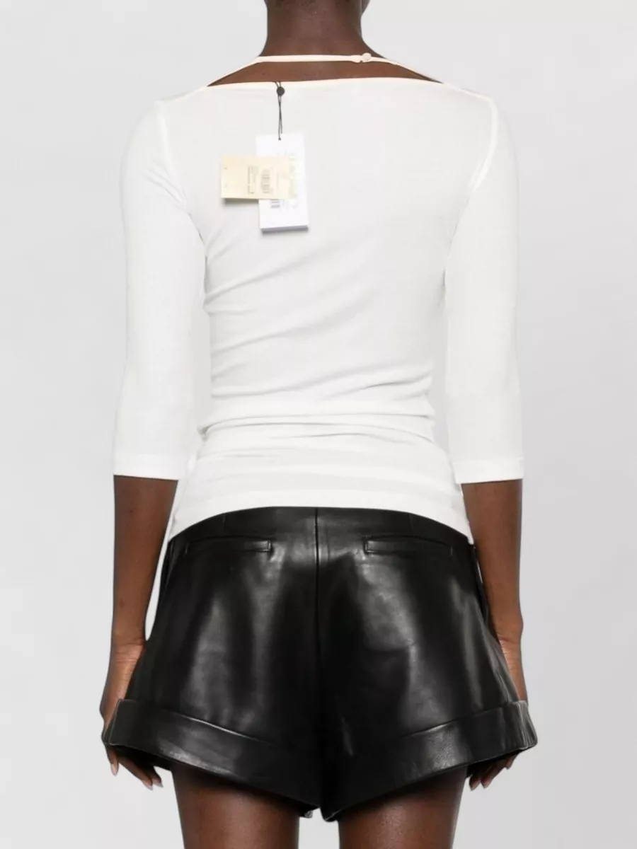 Iro Ribbed Three Quarter Sleeve Top