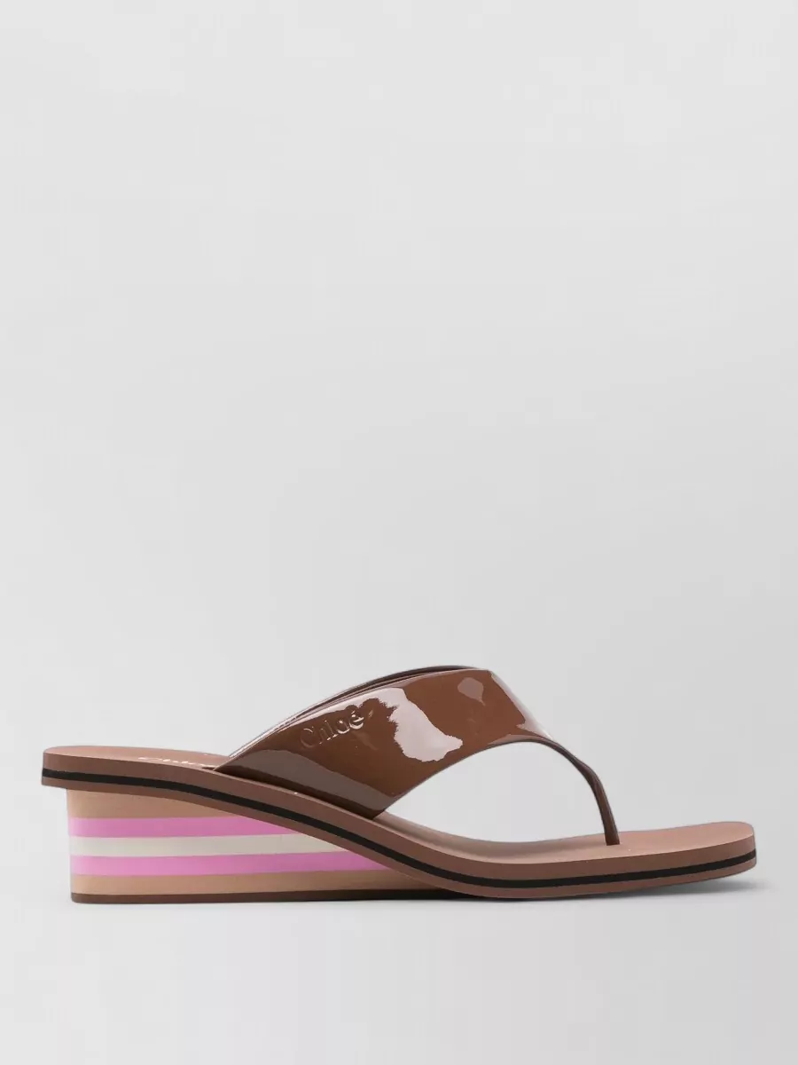 Chloé Leather Wedge Sandals