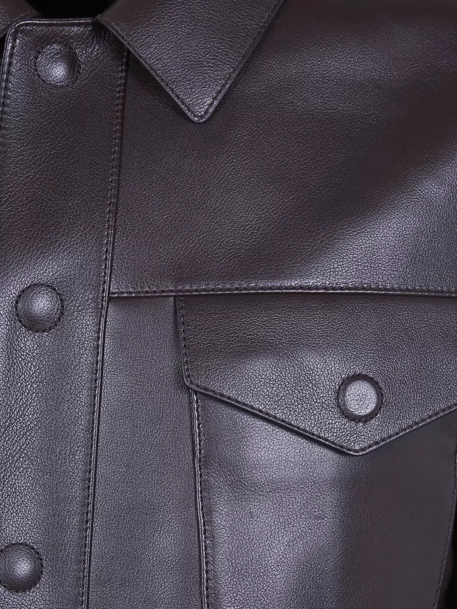 Tom Ford Grain Leather Western Jacket Structured Shoulders