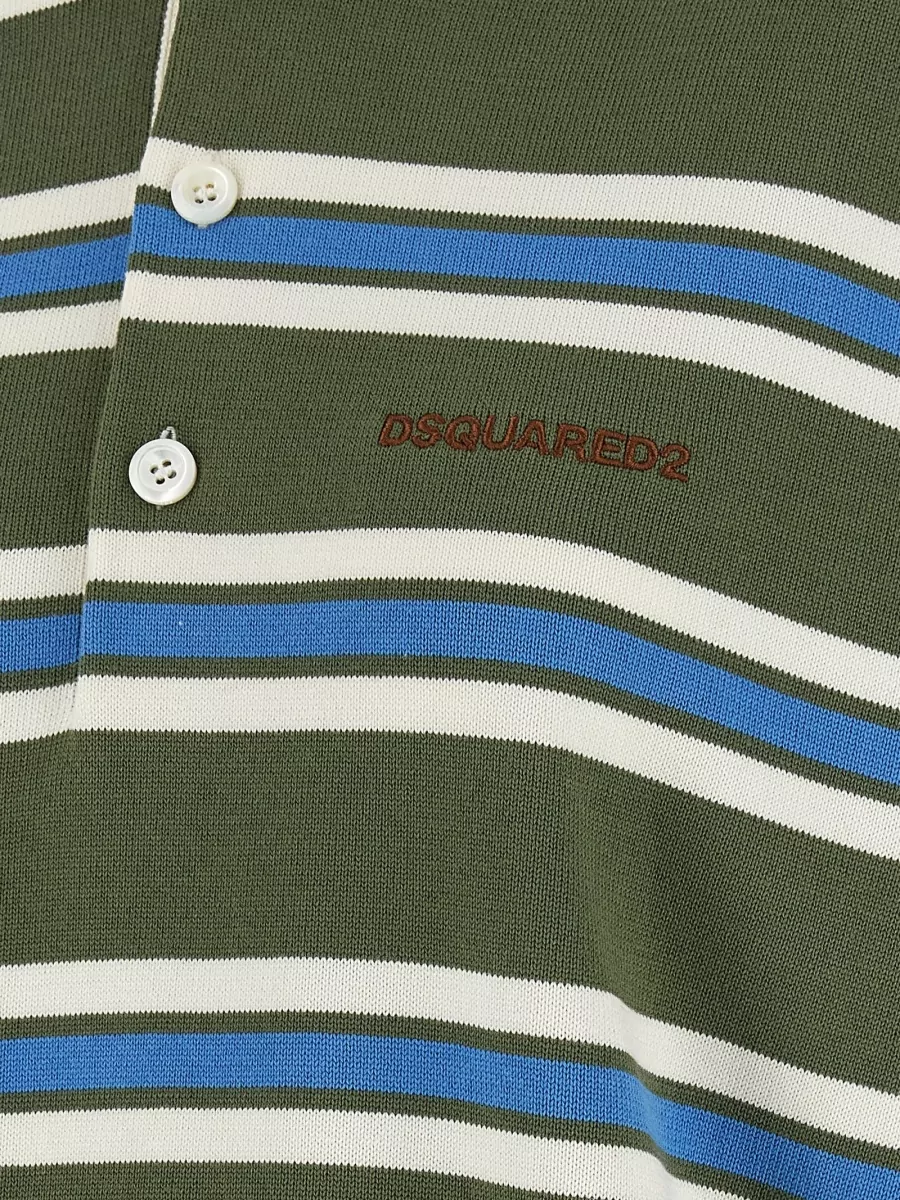 Dsquared2 Striped Knit Polo Top
