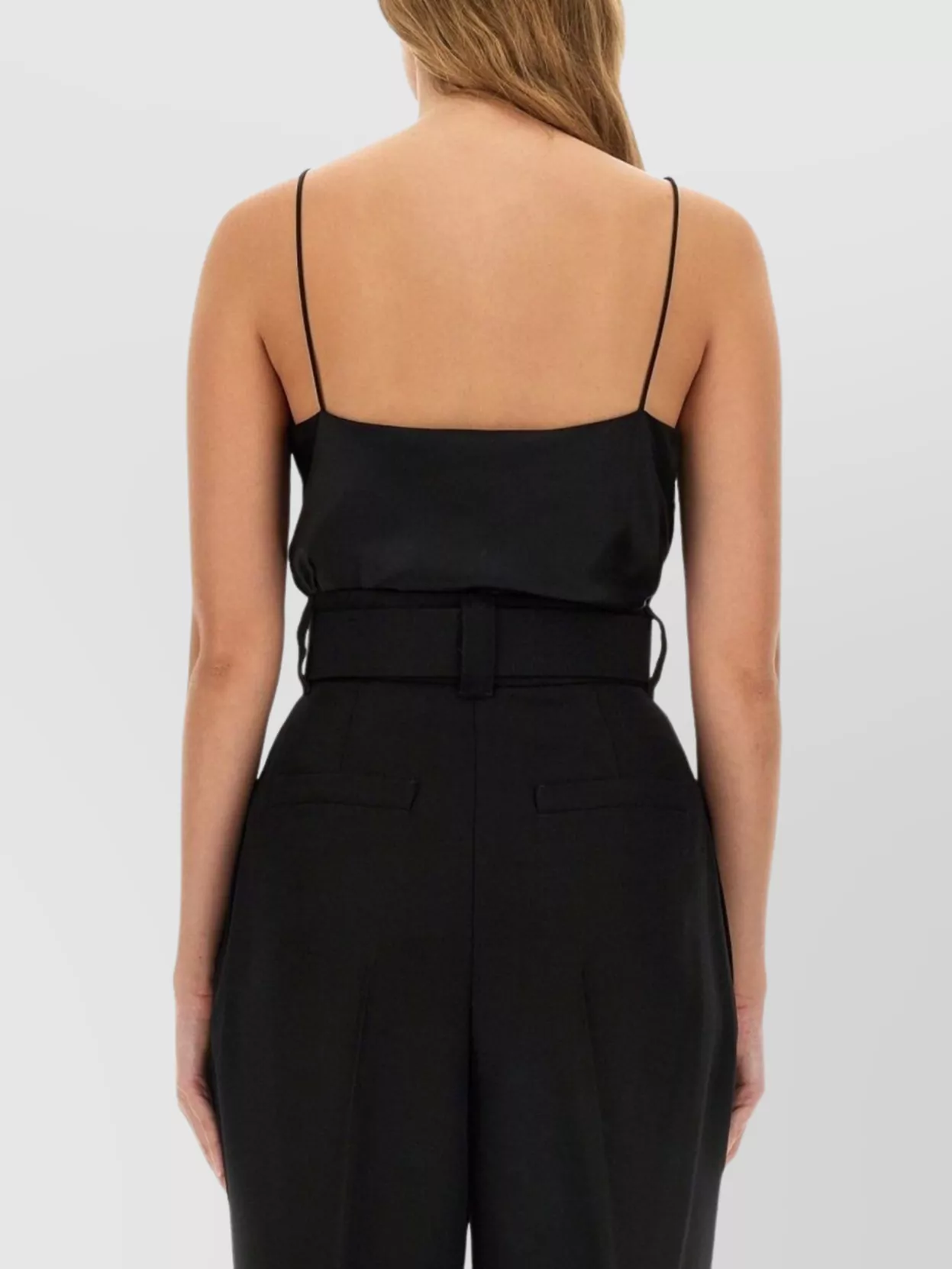 Max Mara Spaghetti Strap V Neck Top With Belt