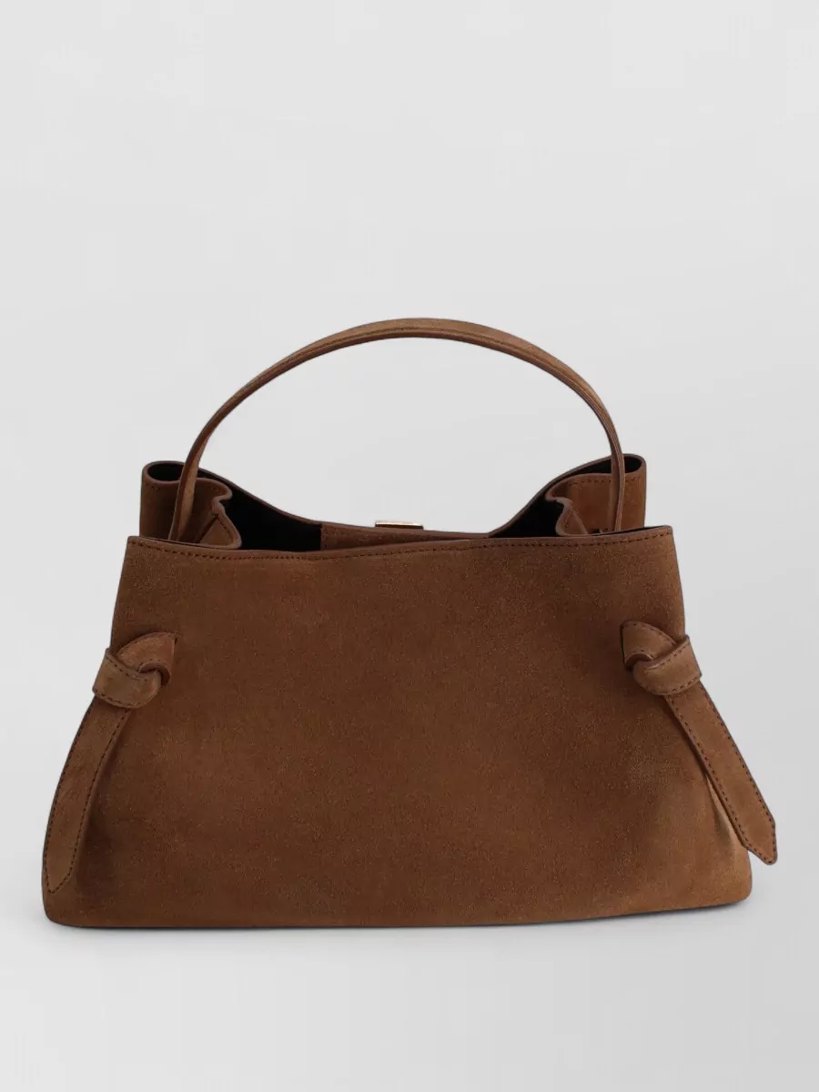 Yuzefi Suede Leather Knot-Detail Tote Bag