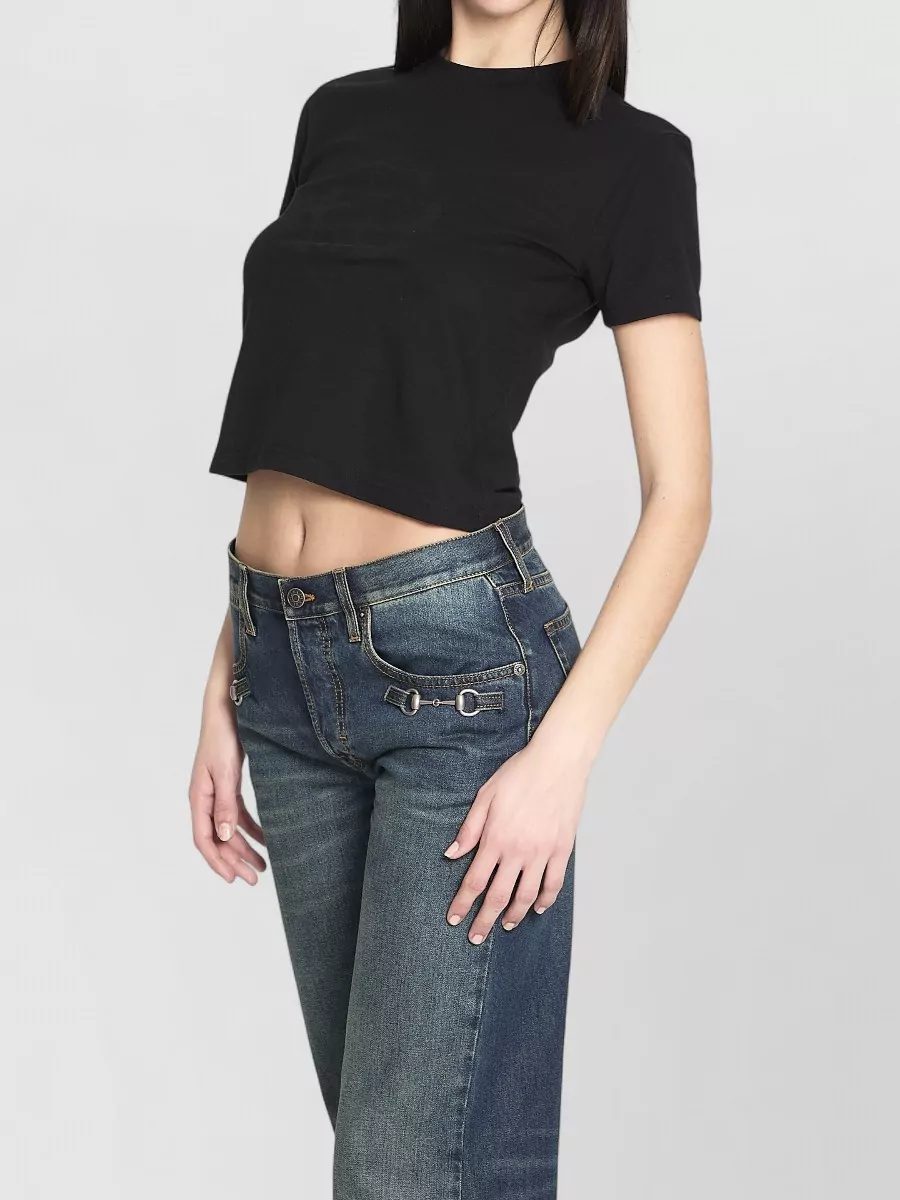 Gucci Ribbed Cropped Regular-Fit T-Shirt
