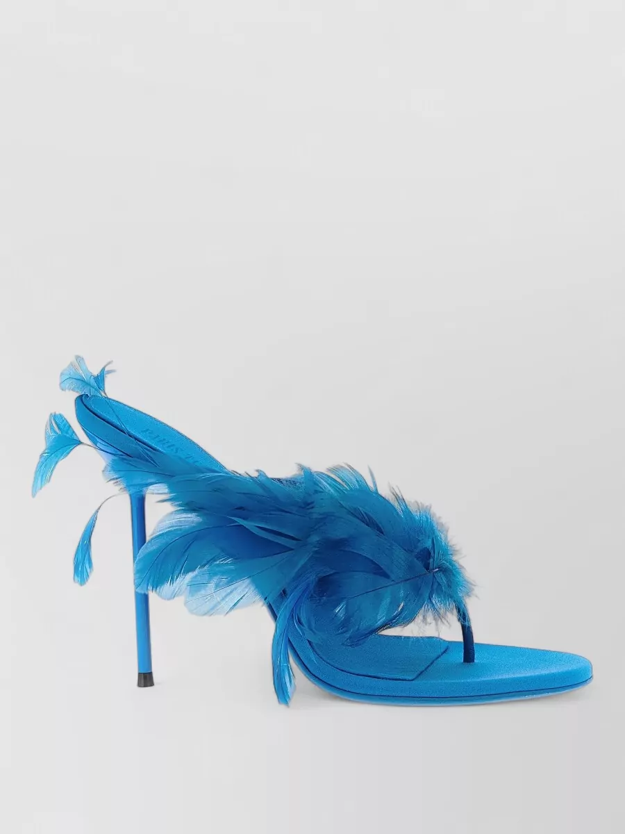 Paris Texas Lidia Feather Detail Open Toe Sandals