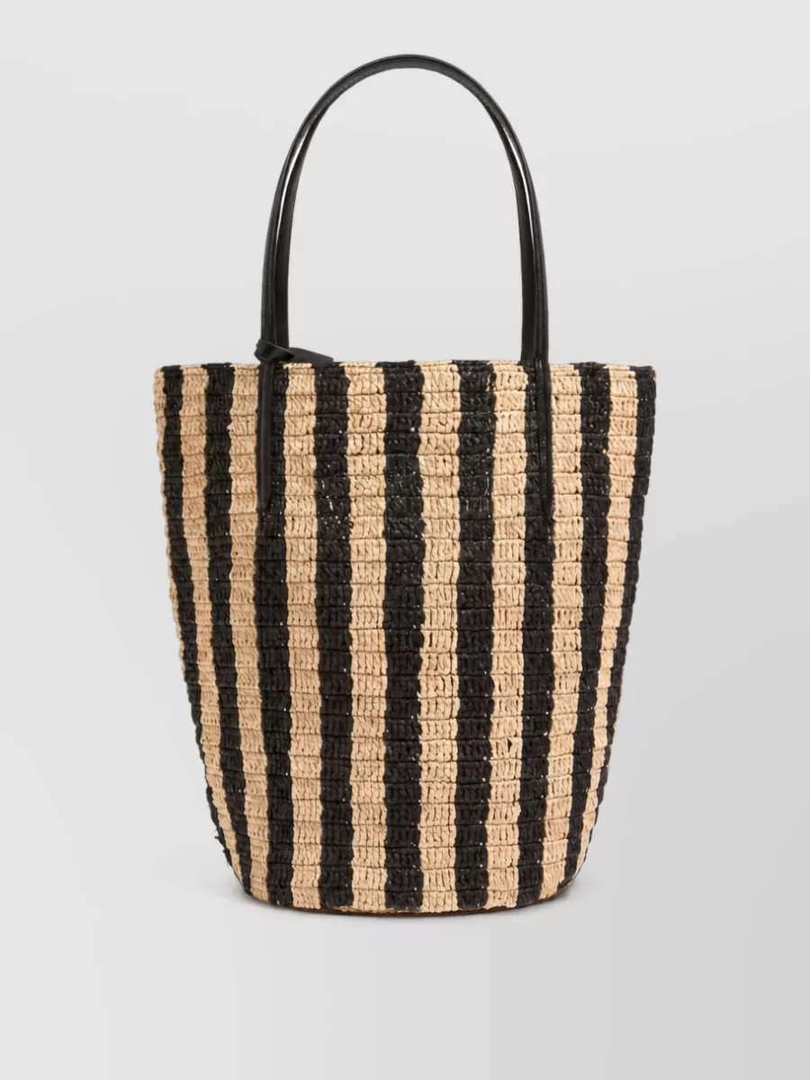Valentino striped raffia beach bag
