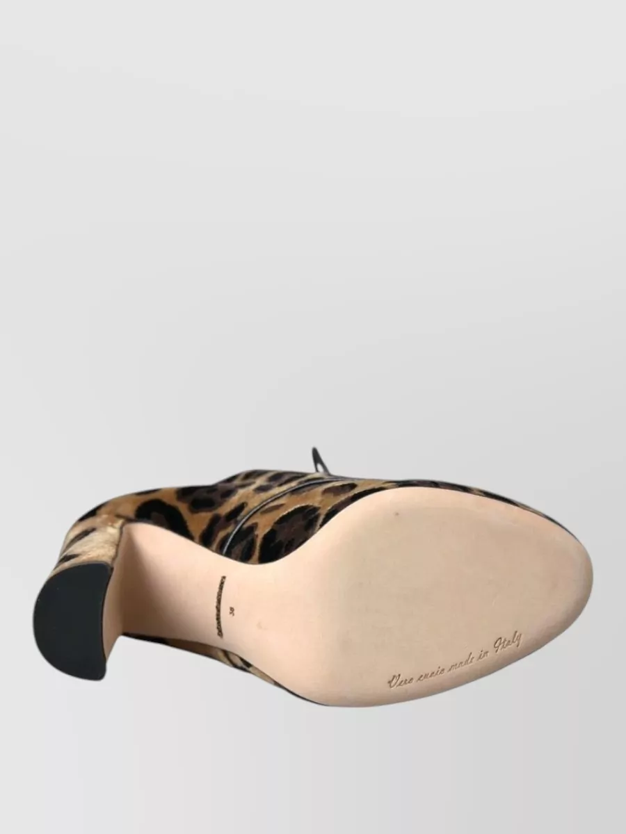 Dolce&Gabbana Leopard-Print Lace-Up Ankle Boots