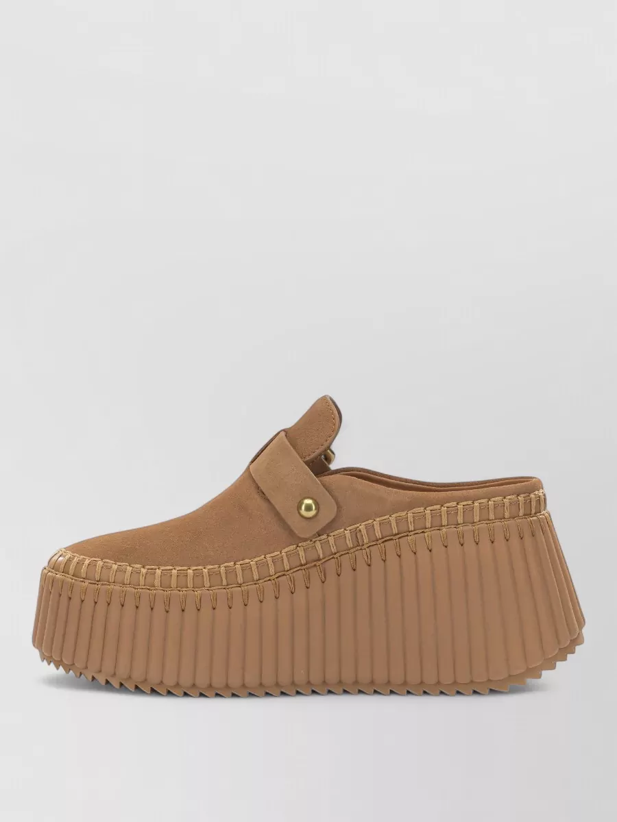 Chloé Leather Nama Platform Mules