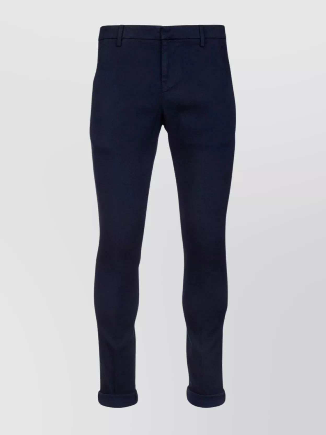Dondup Tailored Trousers With Cuffed Hem And Pockets In Blue
