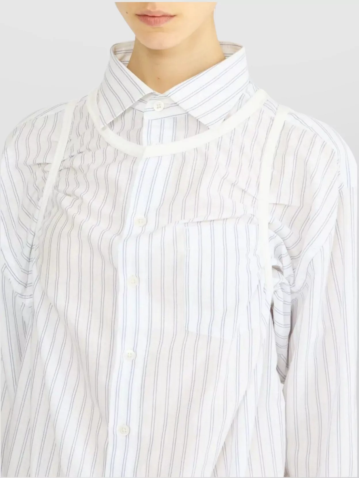 Maison Margiela Striped Long-Sleeved Shirt Buttoned Cuffs