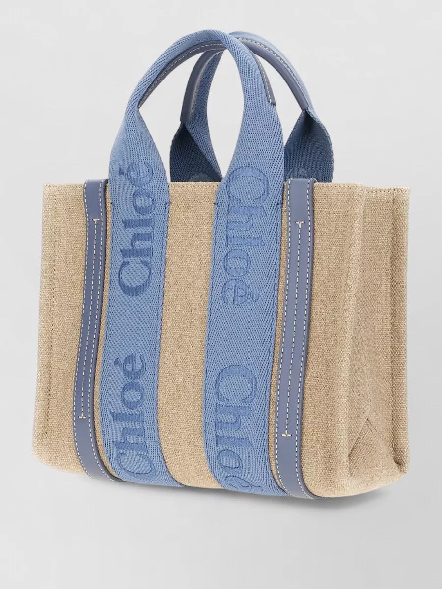 Chloé Woody Small Linen Shoulder Bag