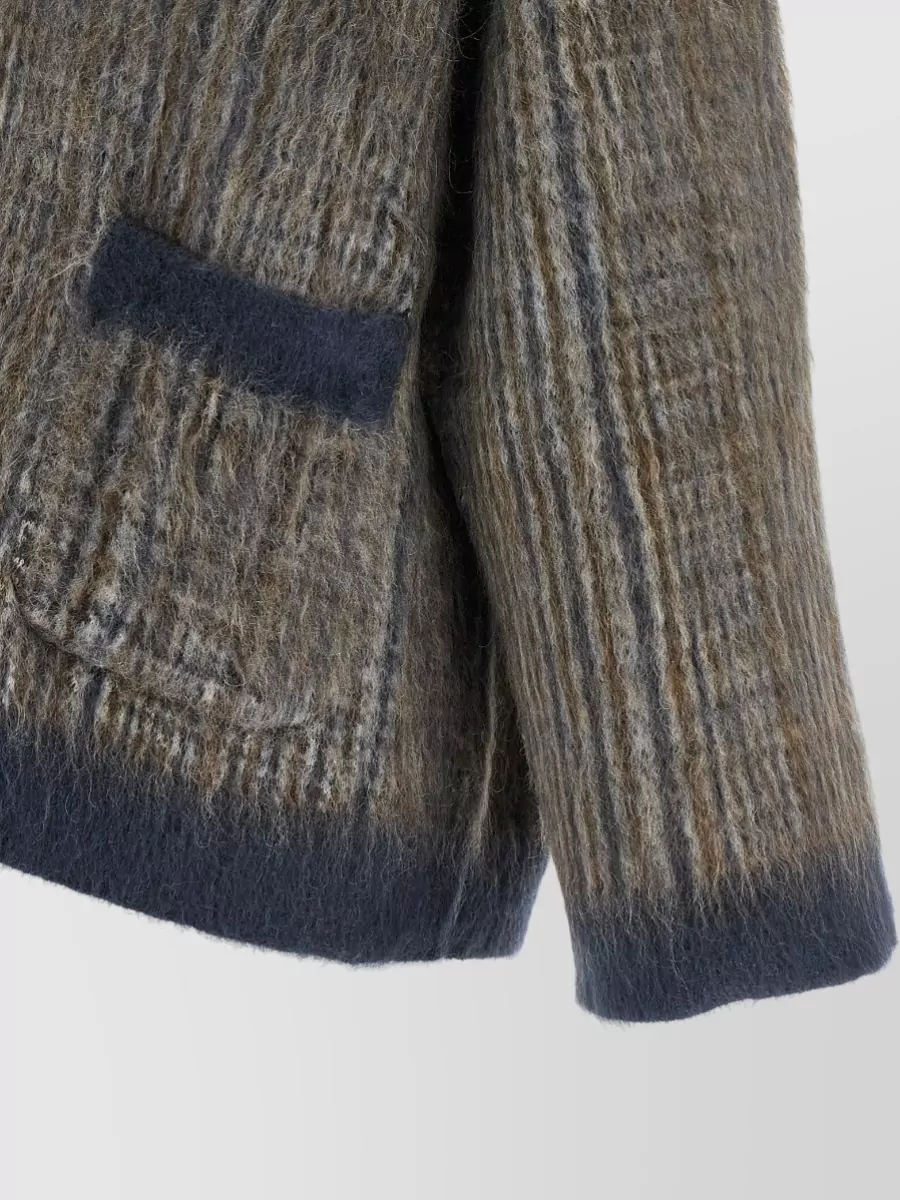 Brunello Cucinelli Mohair-Blend Prince Of Wales V-Neck Cardigan