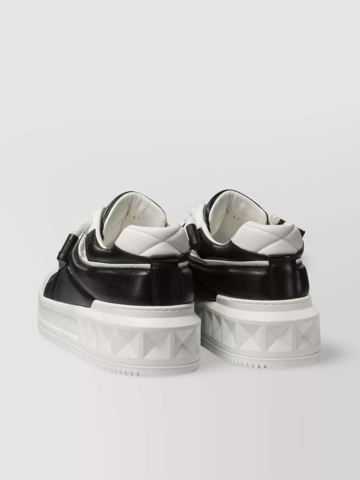 Valentino One Stud Xl Low-top Sneaker In Nappa Leather And Jacquard Toile Iconographe Technical Fabric