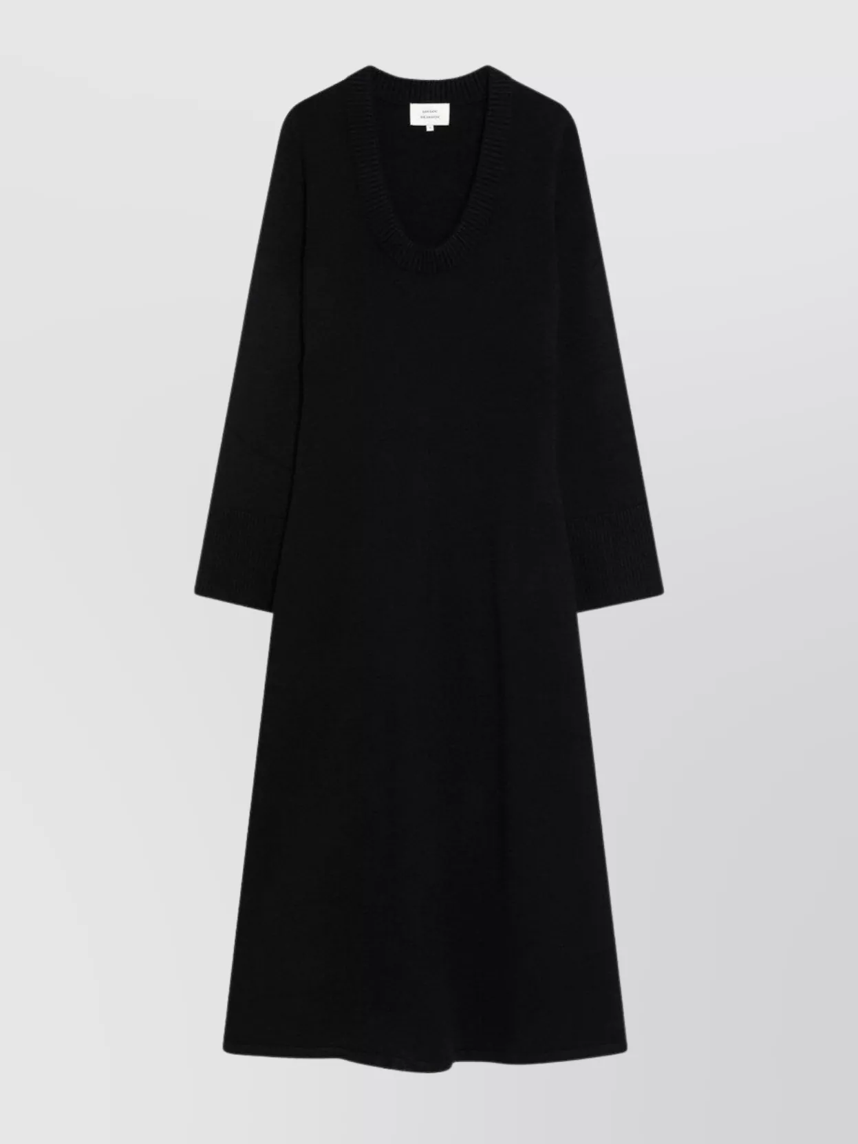 Loulou Studio Long Sleeve Midi Knit Dress In Black