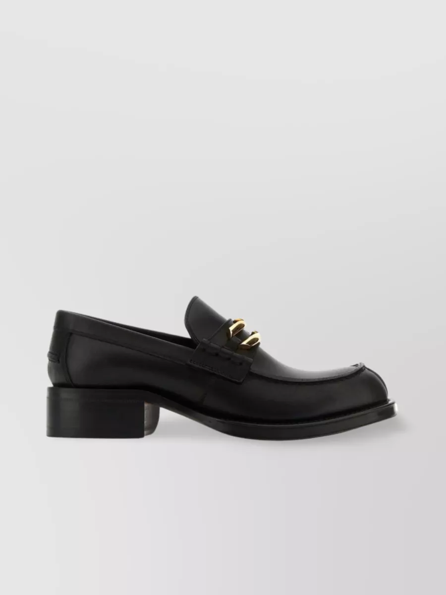 Shop Lanvin Polished Leather Penny Loafers In Black