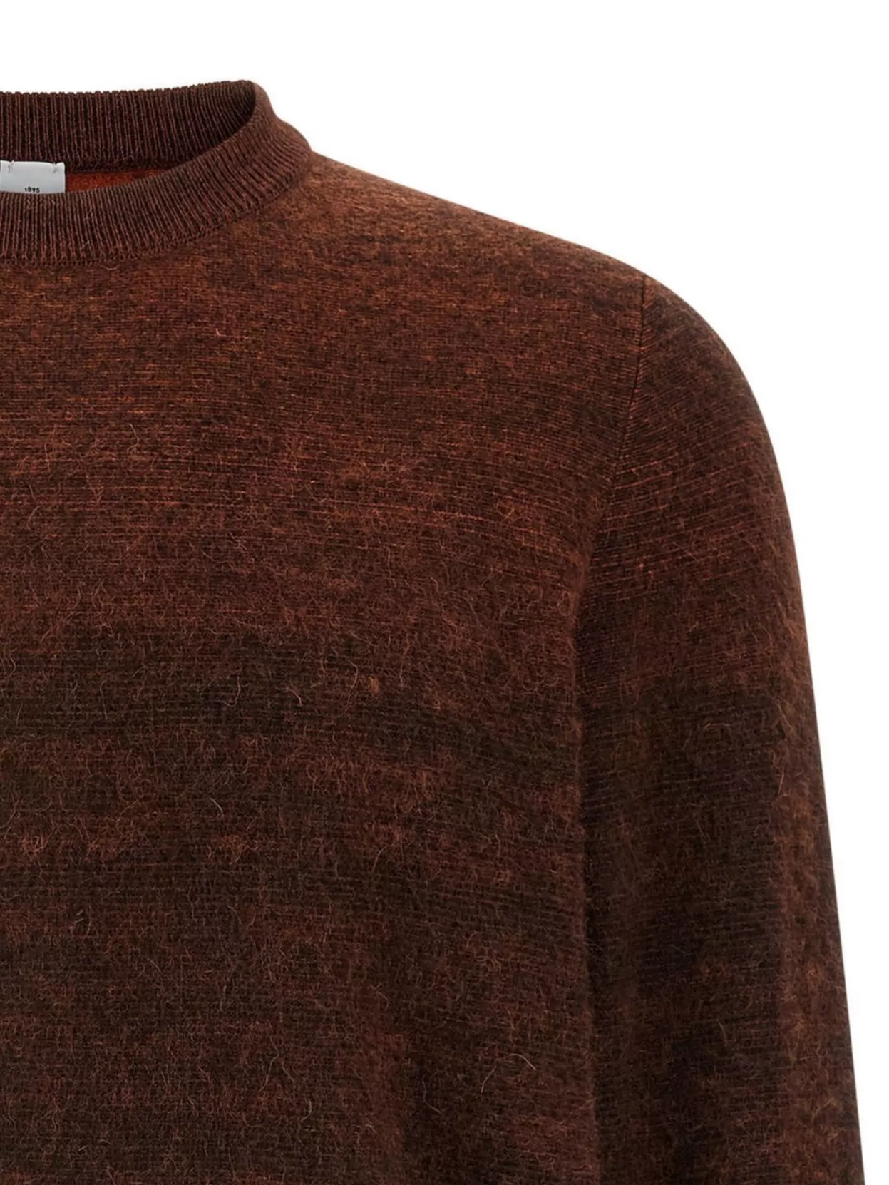 Berluti Ribbed Knit Sweater Textured Fabric In Brown