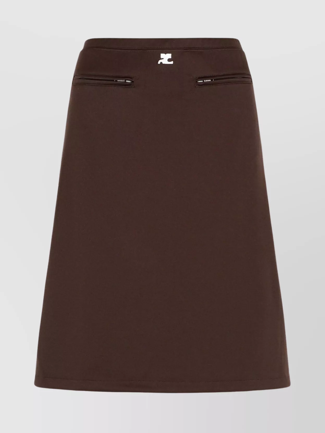 Courrèges A-line Shape Skirt Zip Pockets In Brown
