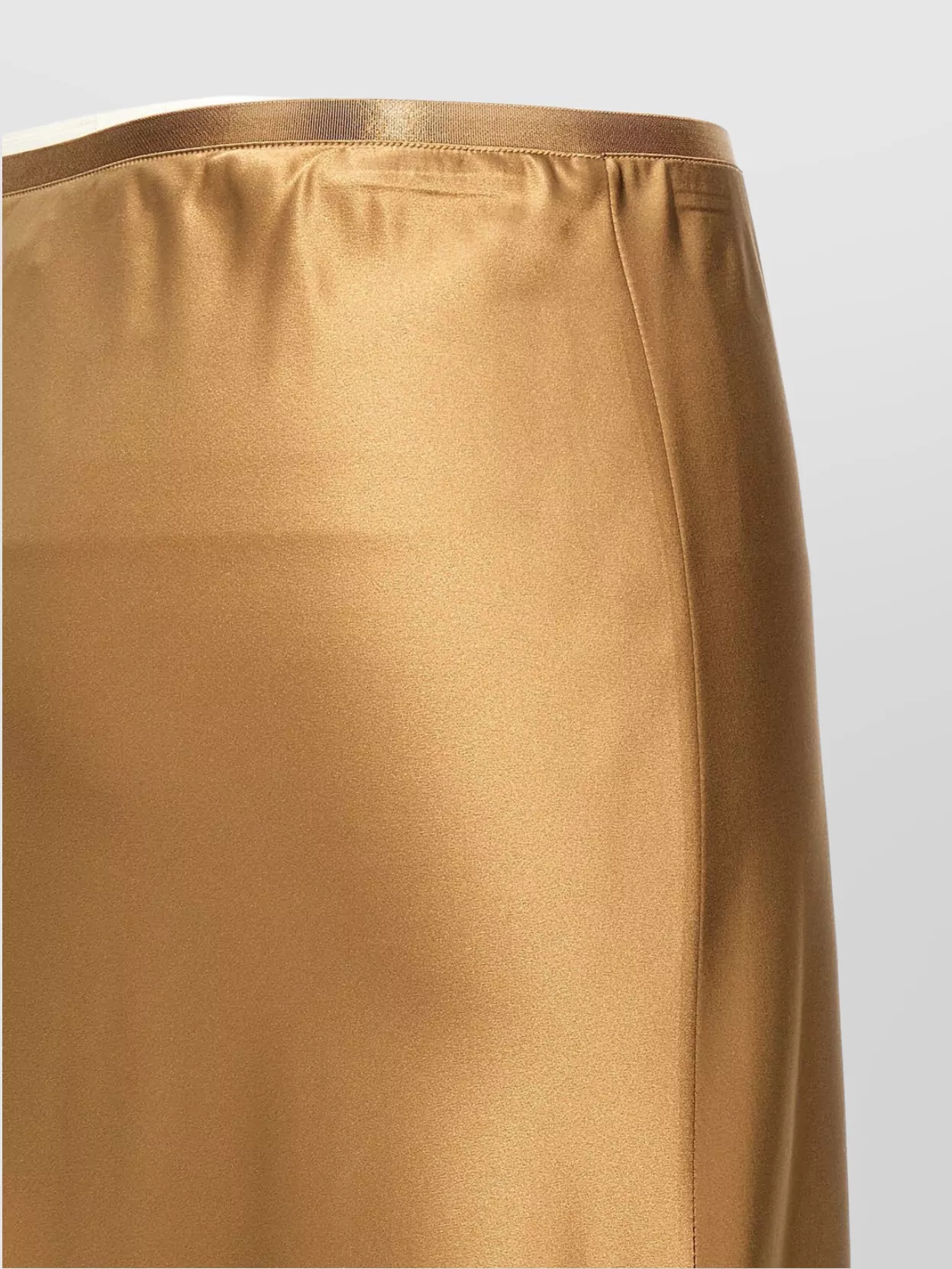 Max Mara Satin Midi Skirt Elastic Waistband