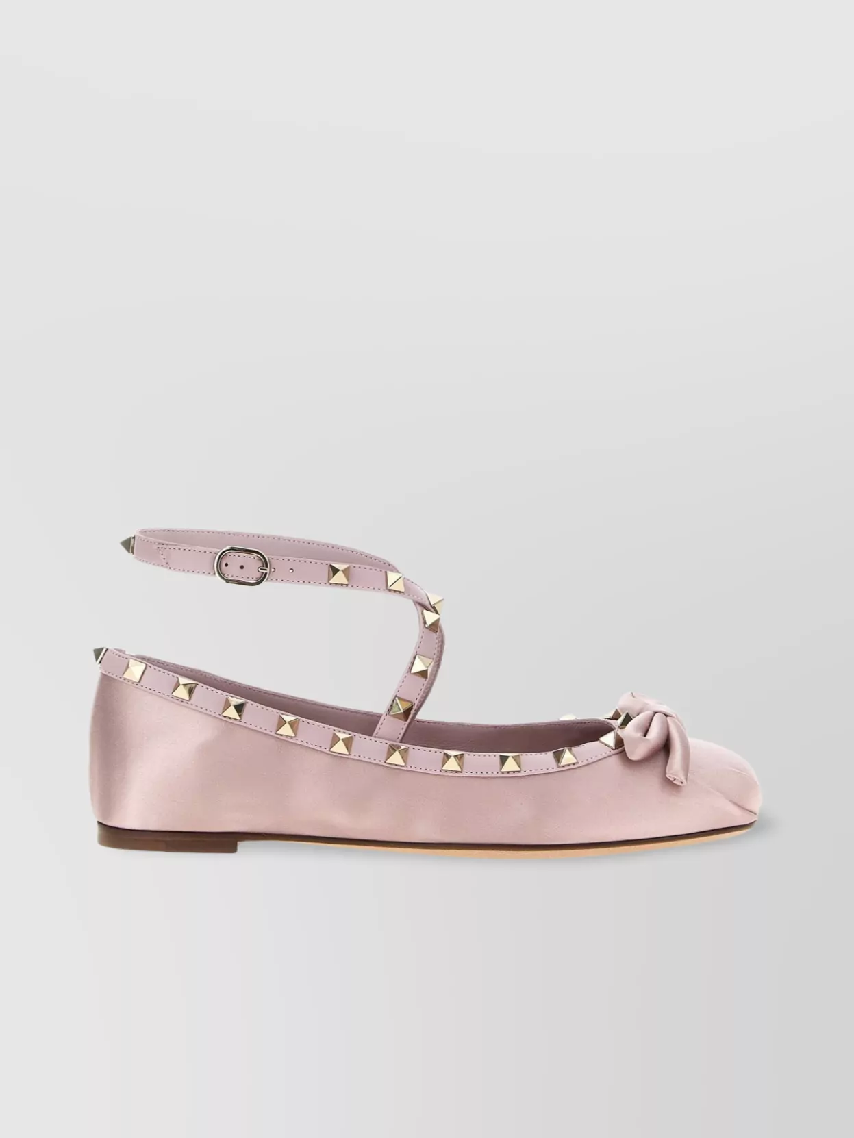 Valentino Satin "rockstud" Ballerina Bow Accent