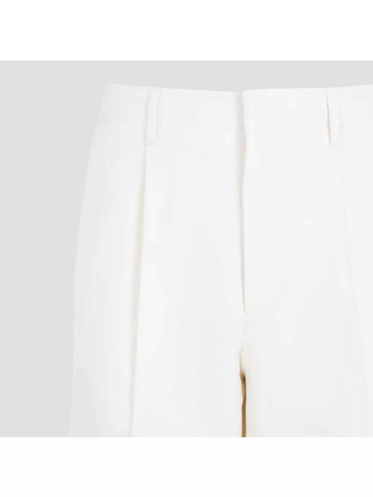 Shop Zegna High Waist Pleated Cotton Cashmere Trousers In White