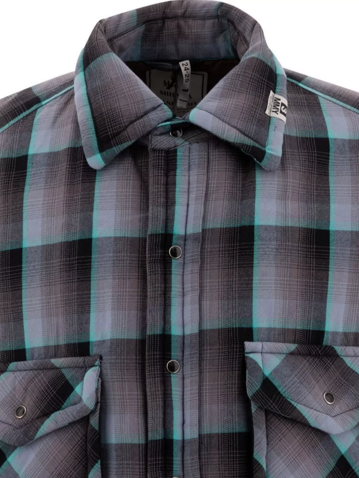Maison Mihara Yasuhiro Padded Check Overshirt Collar