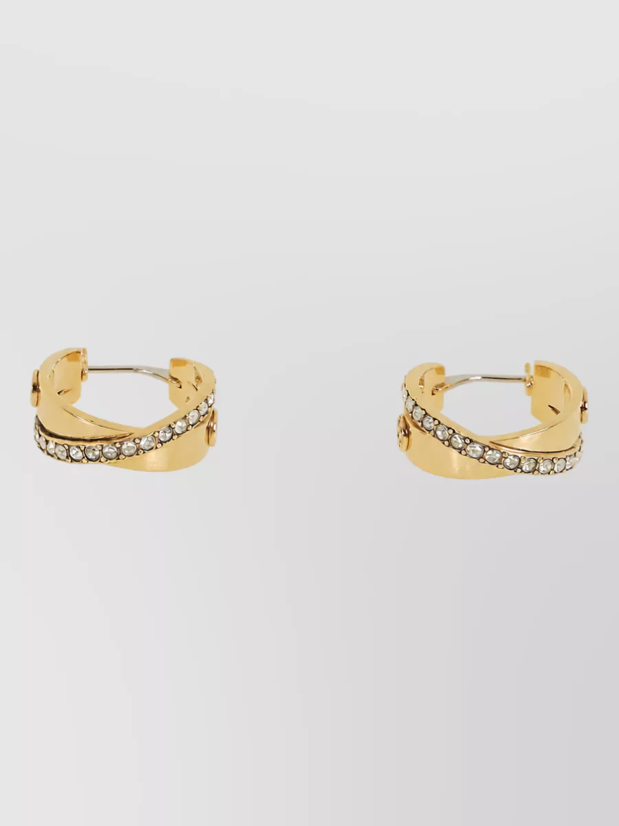 Tory Burch Pavé Double Hoop Earrings