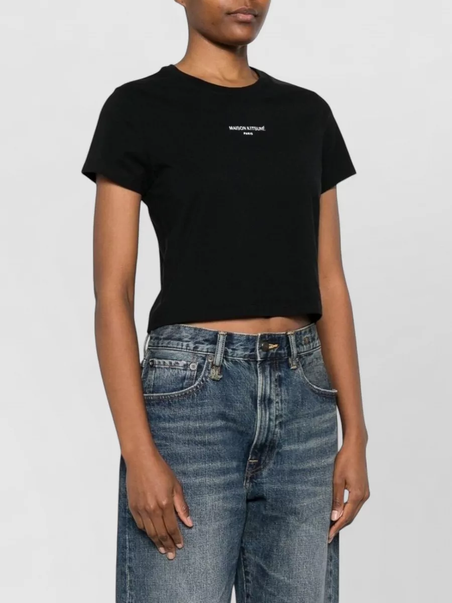 Maison Kitsuné Organic Cotton Cropped Logo T-Shirt