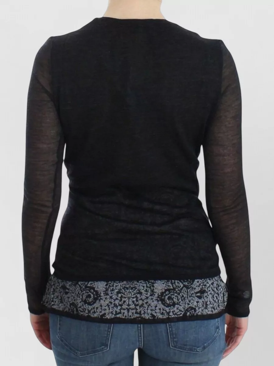 Ermanno Scervino V-Neck Long-Sleeve Sweater