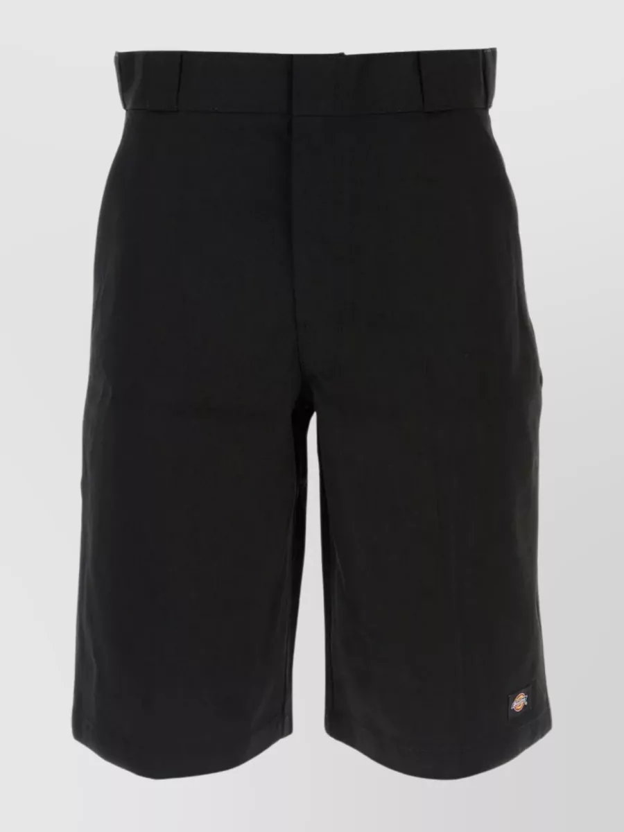 Shop Dickies Polyester Blend Waist Belt Shorts In Black