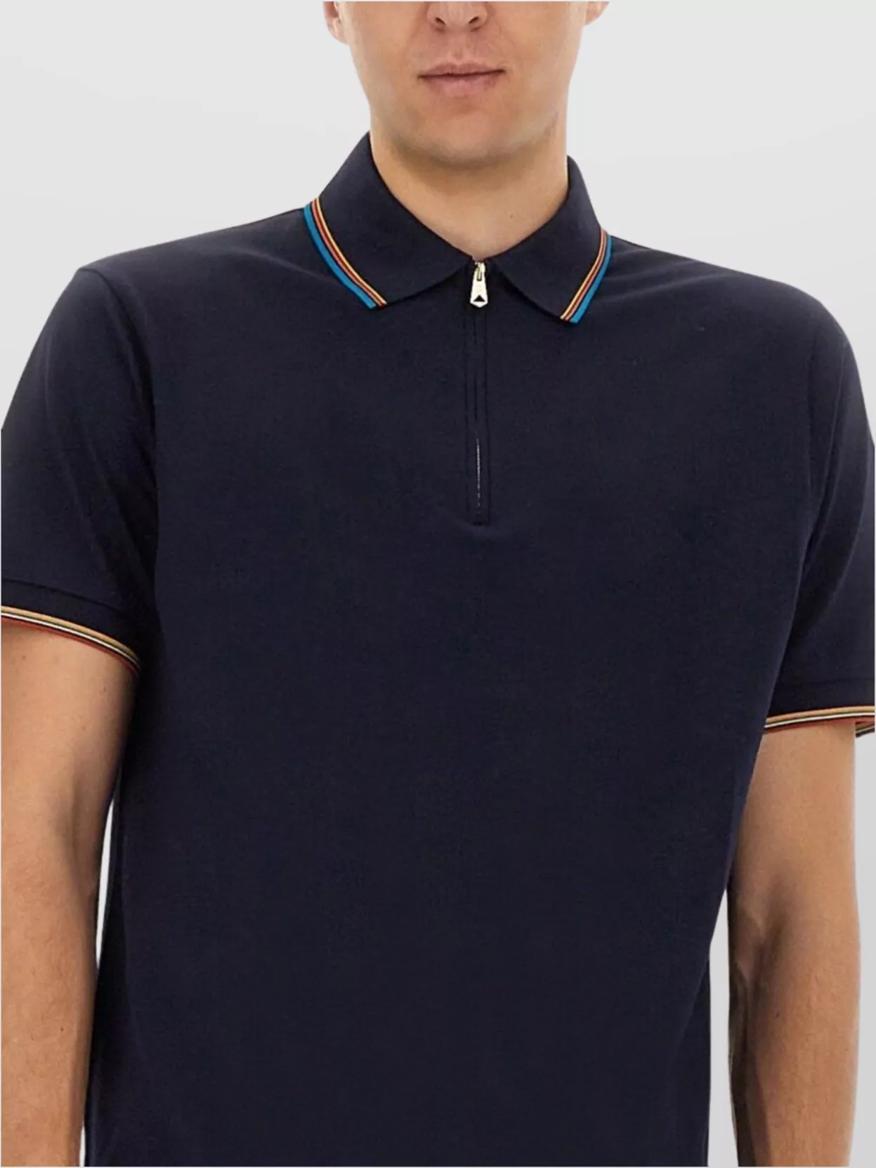 Paul Smith Zippered Cotton Polo Shirt