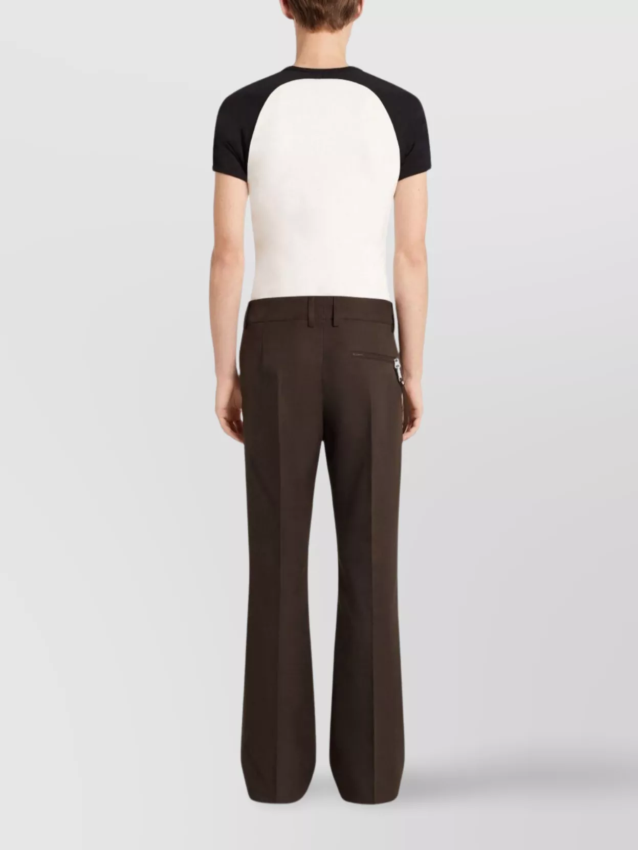 Courrèges Contrast Raglan Sleeve T-Shirt With Curved Hem