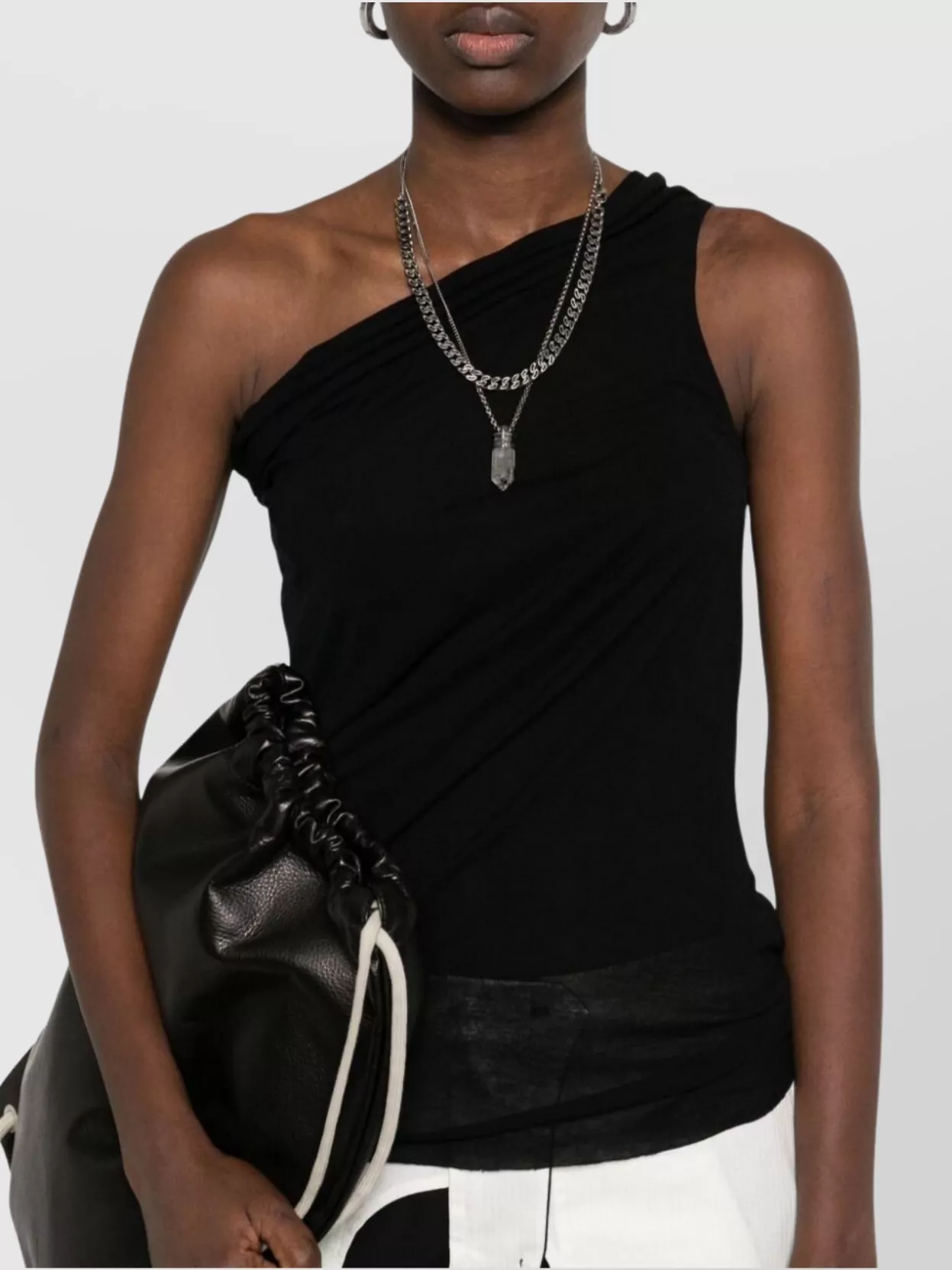 Rick Owens Athena T Asymmetrical One-Shoulder Stretch Top